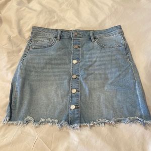Light wash jean skirt